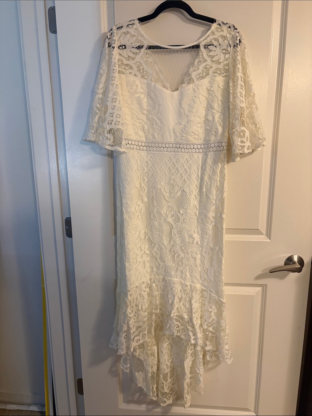 Twosisters Ivory/Cream Lace Wedding Dress with High-Low Hem